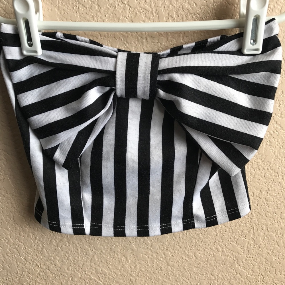 NWOT PacSun Stripe Bow Crop Top